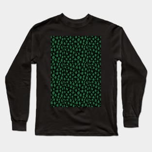 Black and Green Spot Dalmatian Pattern Long Sleeve T-Shirt